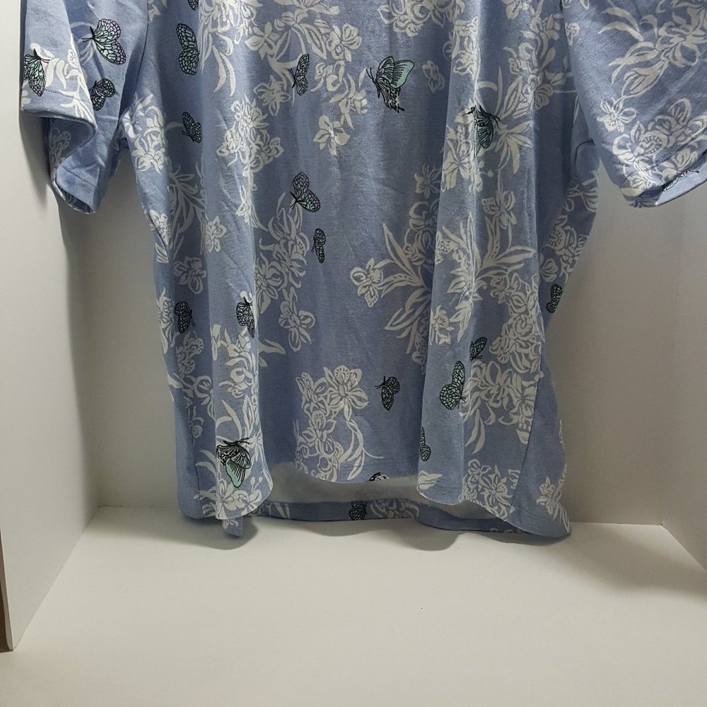 Karen Scott Butterfly V-Neck T-shirt 4X Tee